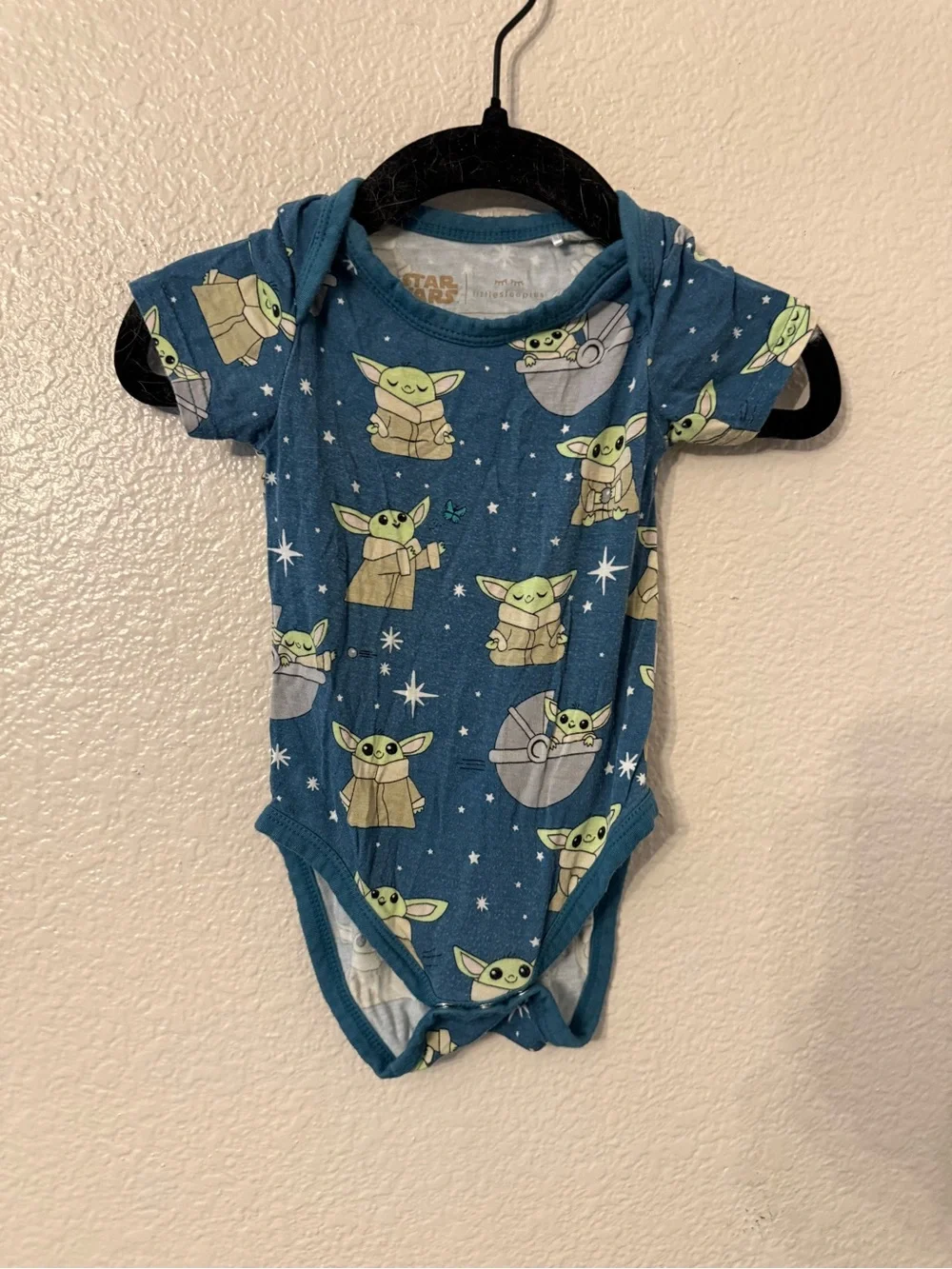 Star Wars Baby Yoda Blue Hooded One-Piece Bodysuit